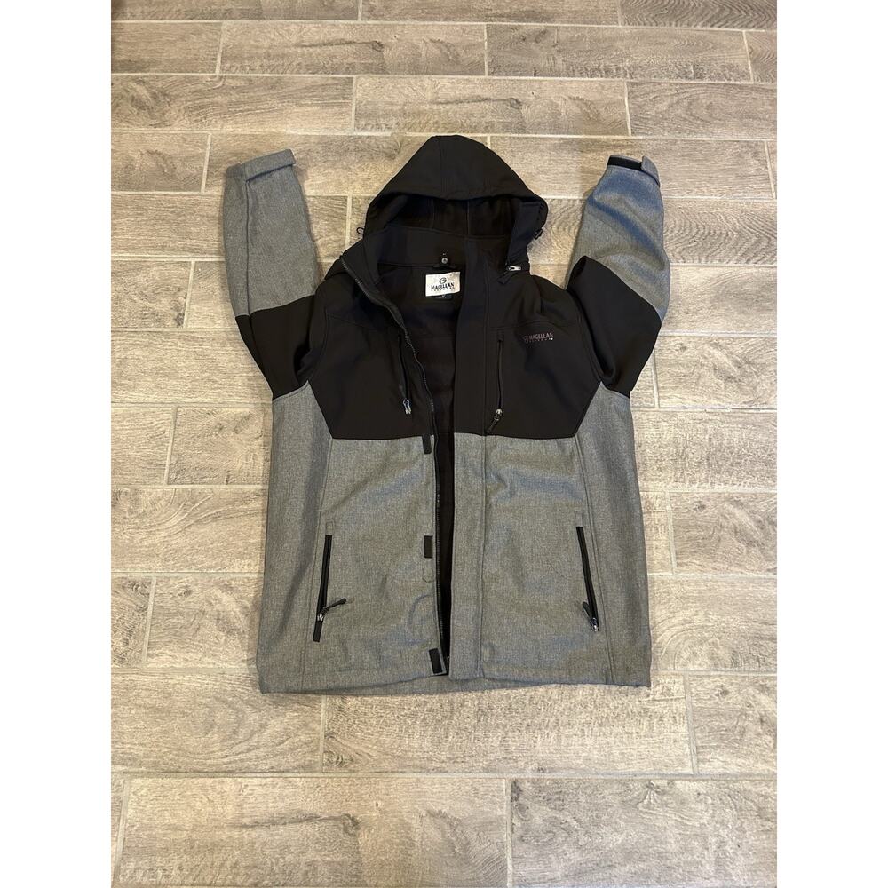 Magellan Jacket Men's XL Gray Black Water Wind Resistant Hooded 3-In-1